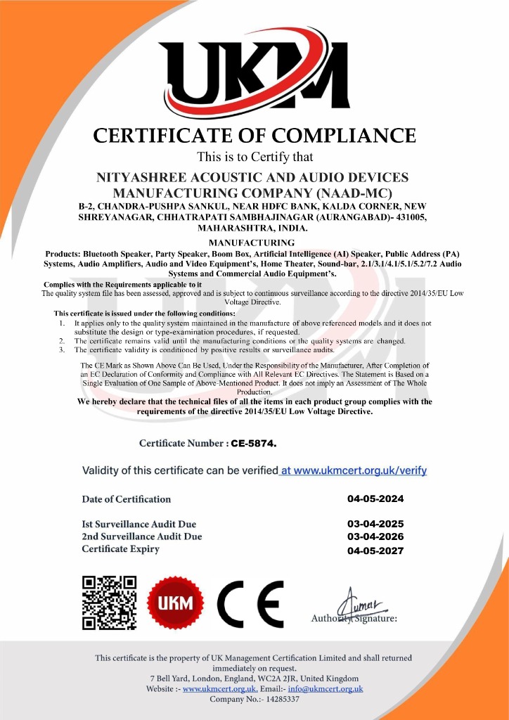 CE Certificate — NAAD-MC